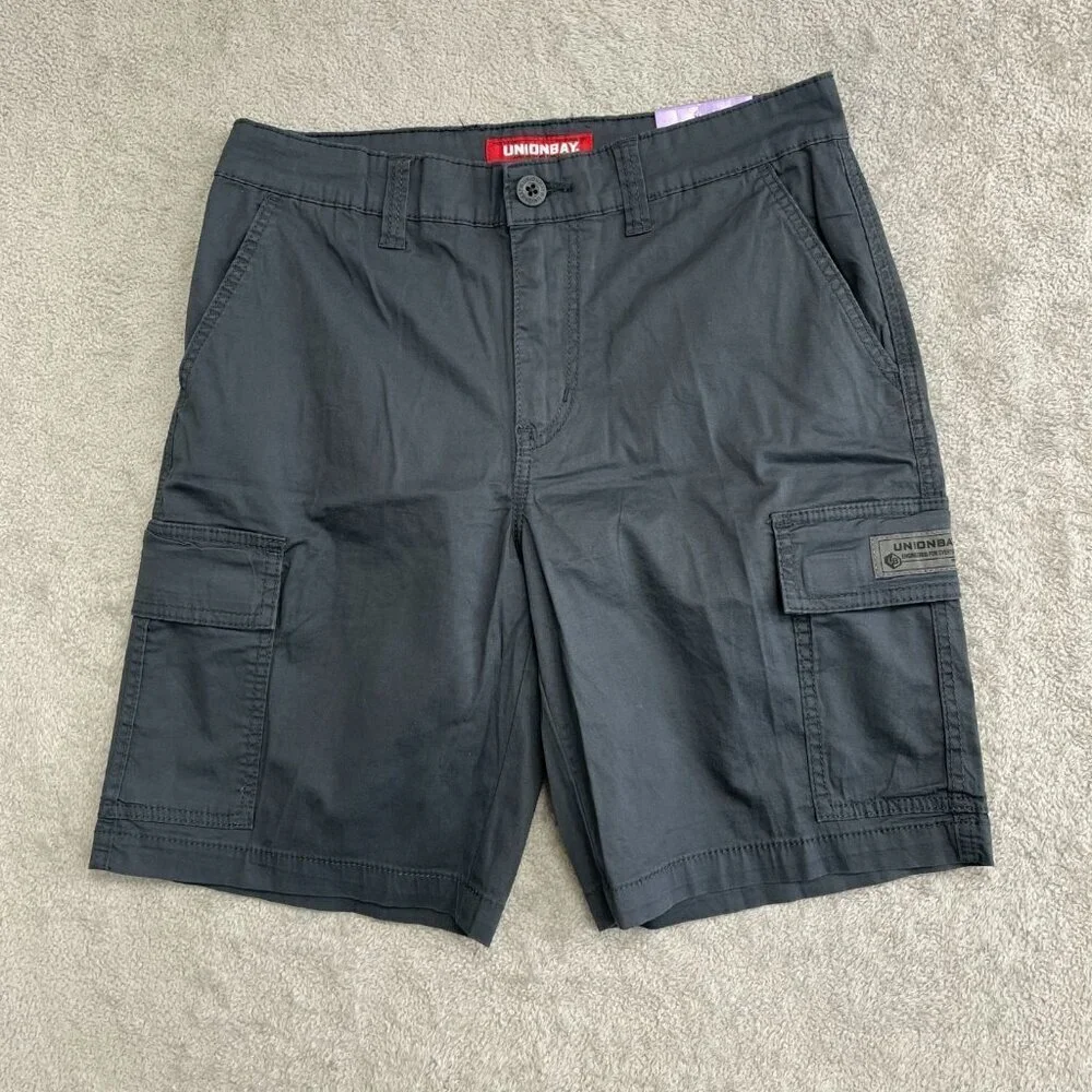 NEW Unionbay Men's Size 30 Cargo Shorts Blue Cotton/Spandex Blend